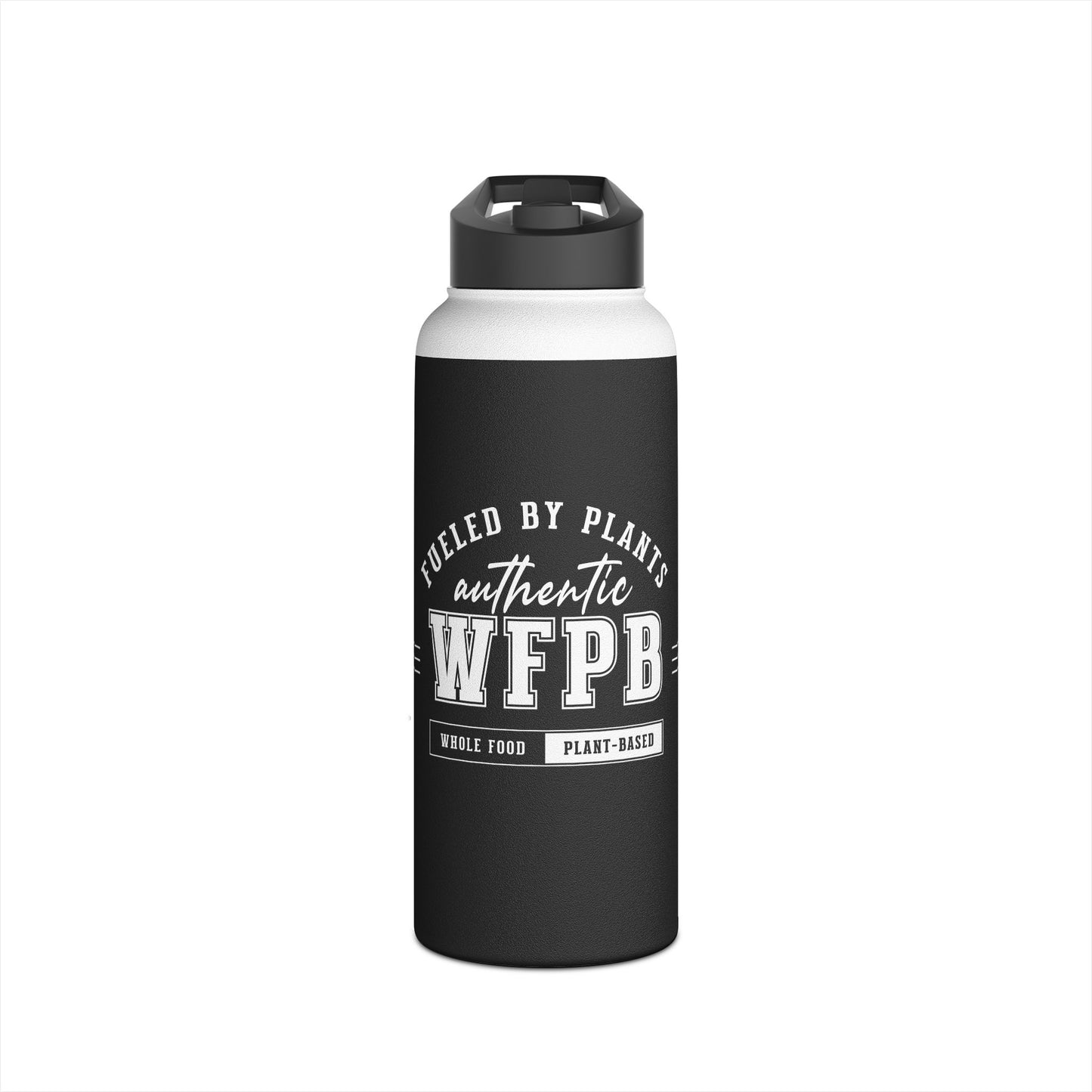 Fueled By Plants, Authentic WFPB | Stainless Steel Water Bottle, Standard Lid