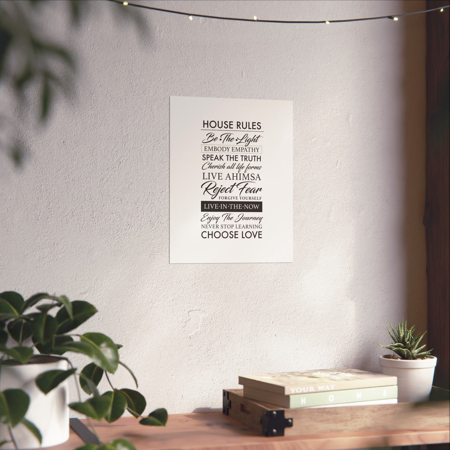 Enlightened Vegan House Rules Premium Matte Vertical Poster | Vegan Inspiration Home Decor