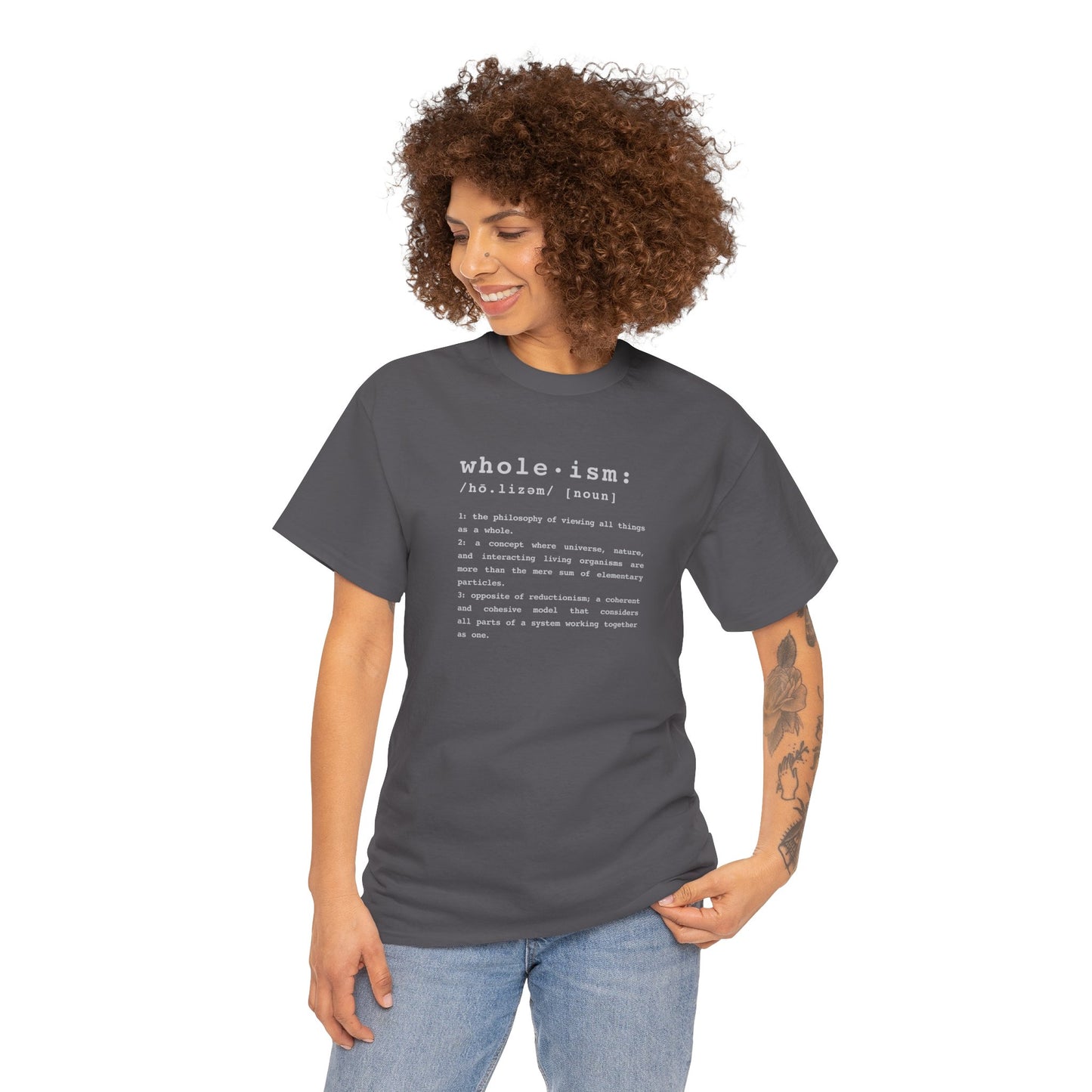 Wholism (Whole-ism) | Unisex 100% Cotton Heavy Tee, Dark Colors