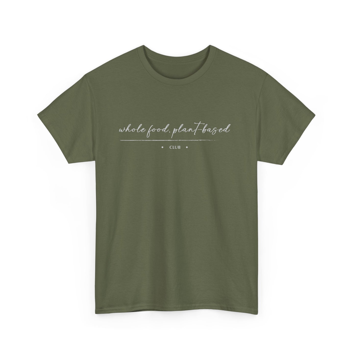 Whole Food, Plant-based Club | Unisex 100% Heavy Cotton Tee, Dark Colors