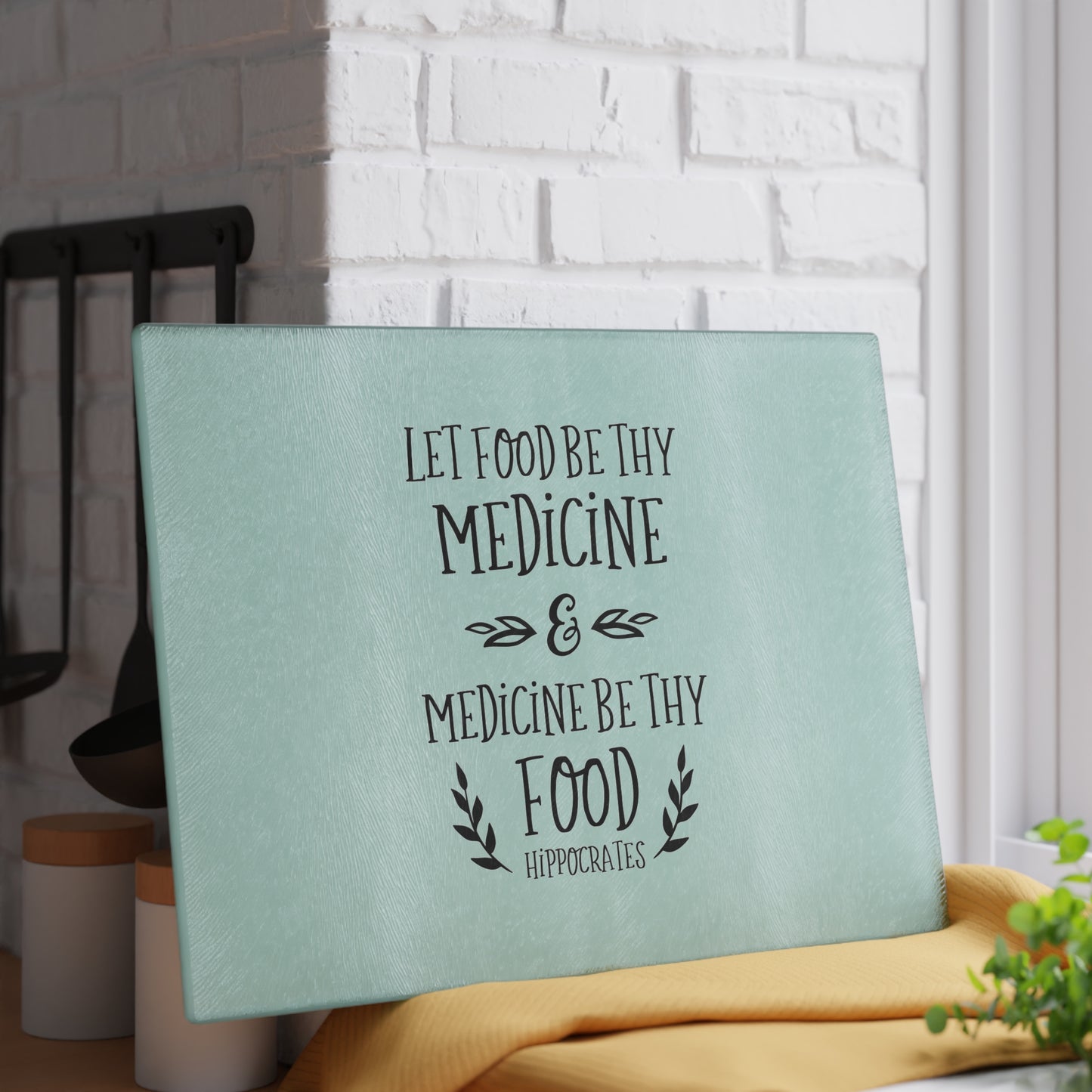 Let Food Be Thy Medicine | Vegan Plant-based Glass Cutting Board