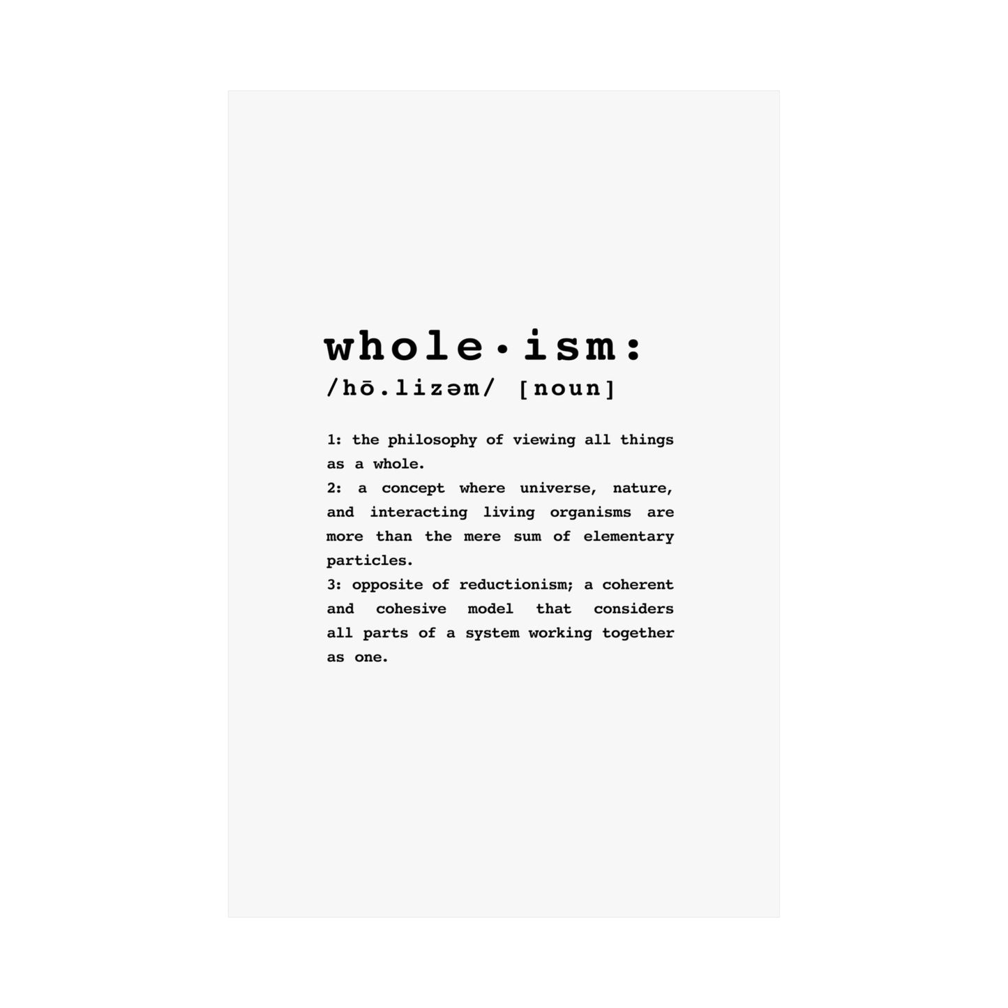 Wholism Premium Matte Vertical Poster | WFPB Inspiration Home Decor
