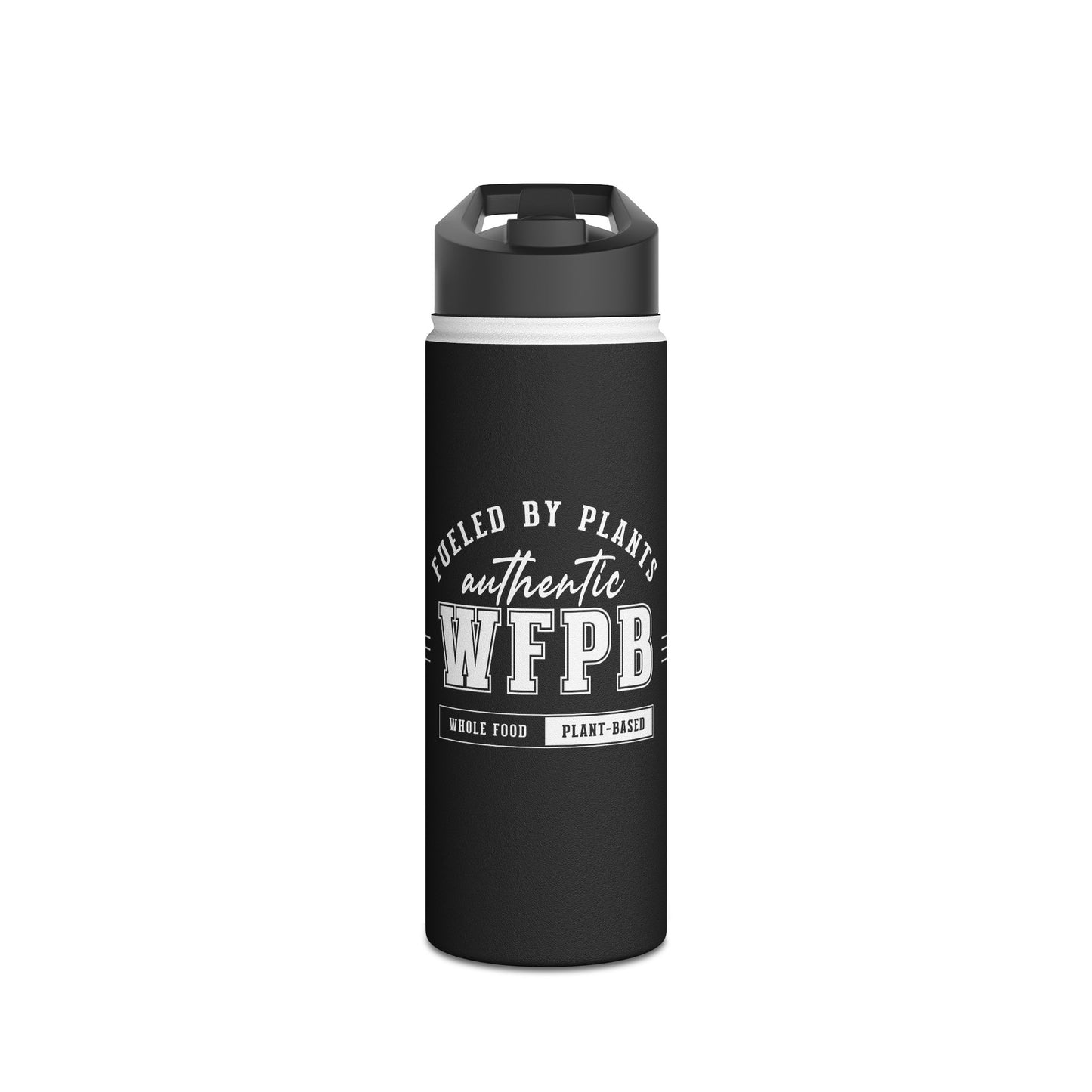 Fueled By Plants, Authentic WFPB | Stainless Steel Water Bottle, Standard Lid