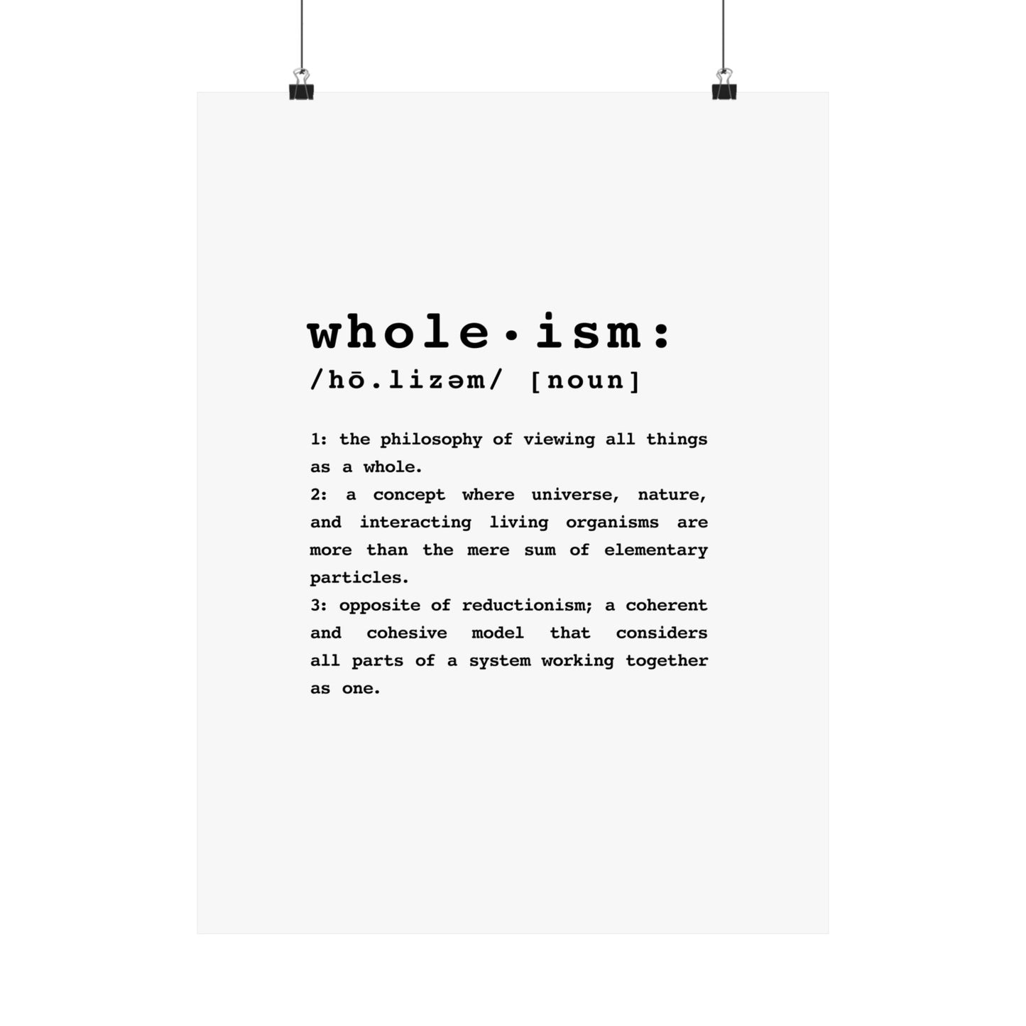Wholism Premium Matte Vertical Poster | WFPB Inspiration Home Decor