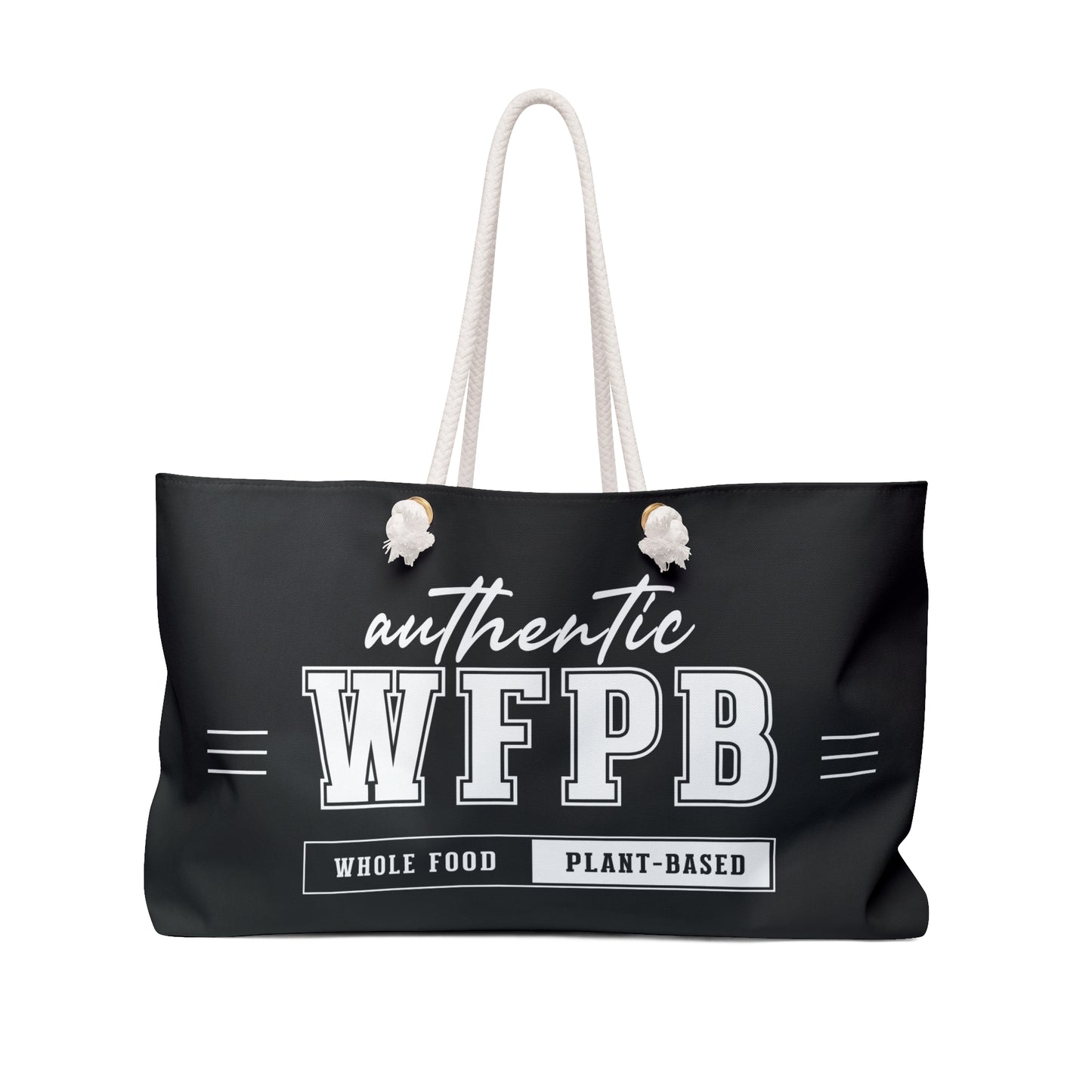 Authentic WFPB, Whole Food Plant-based | Black Weekender Bag