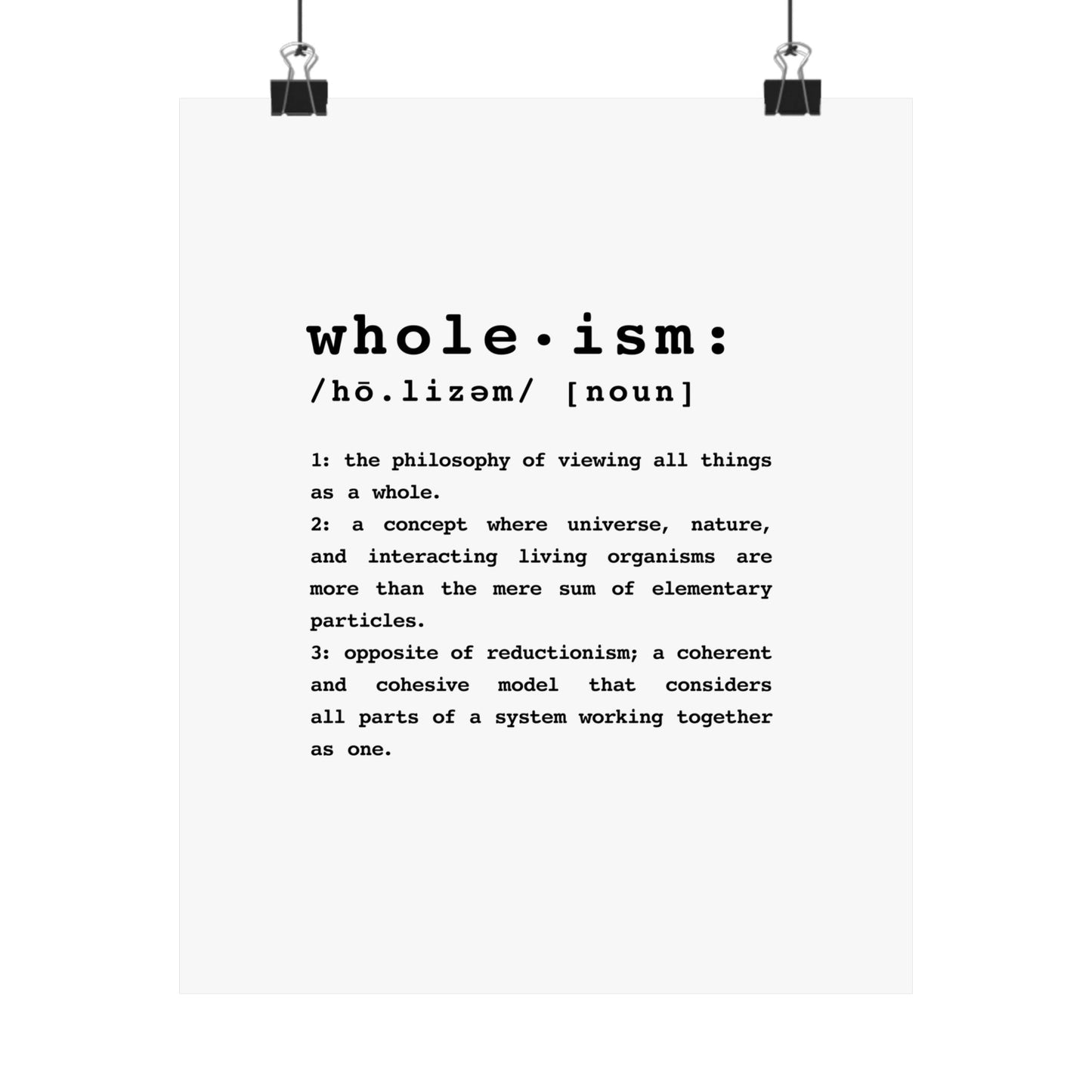 Wholism Premium Matte Vertical Poster | WFPB Inspiration Home Decor