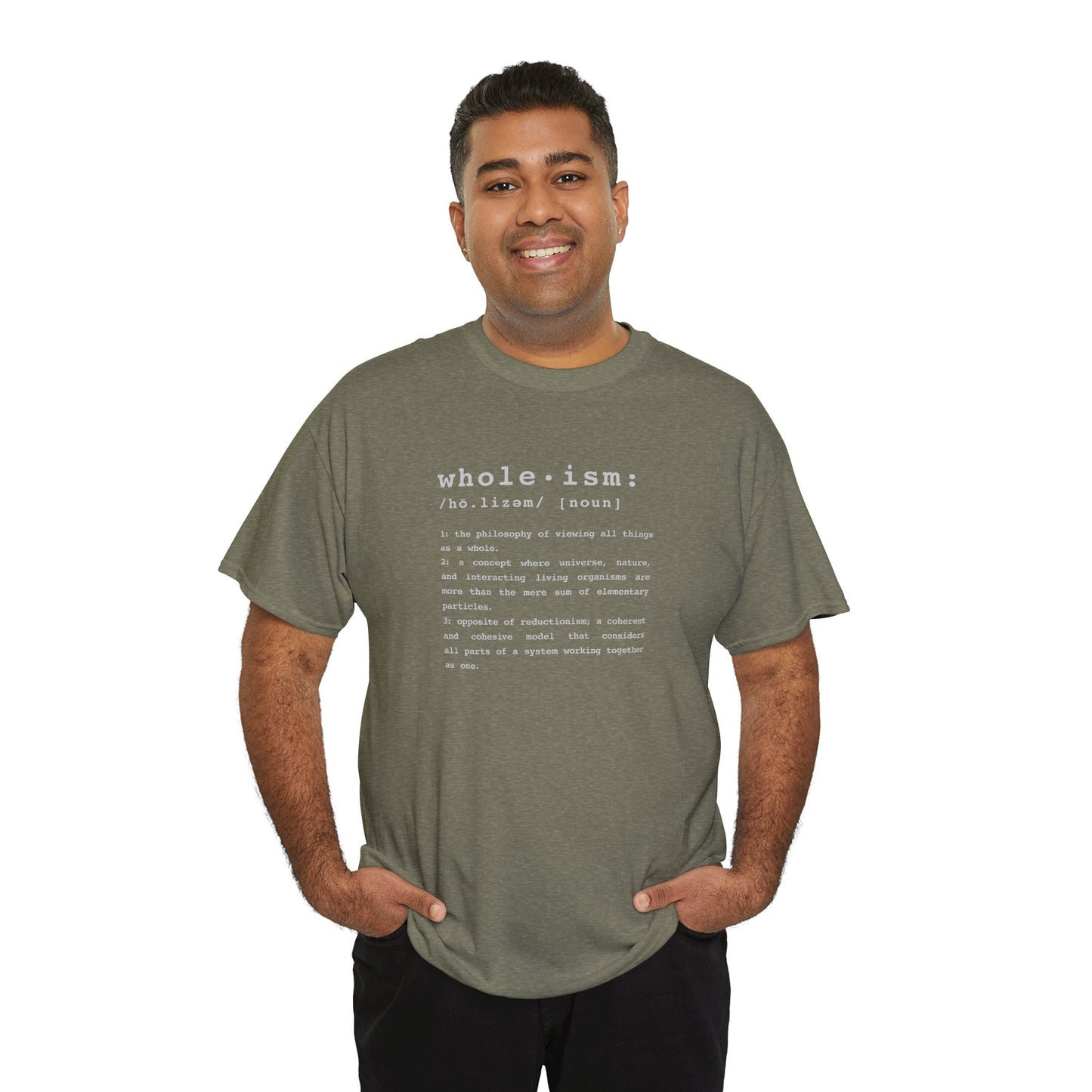 Wholism (Whole-ism) | Unisex 100% Cotton Heavy Tee, Dark Colors