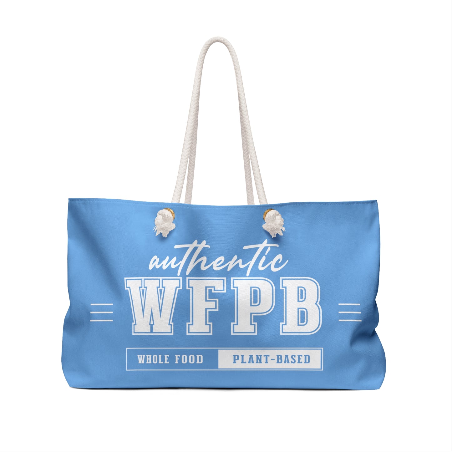 Authentic WFPB, Whole Food Plant-based | Light Blue Weekender Bag