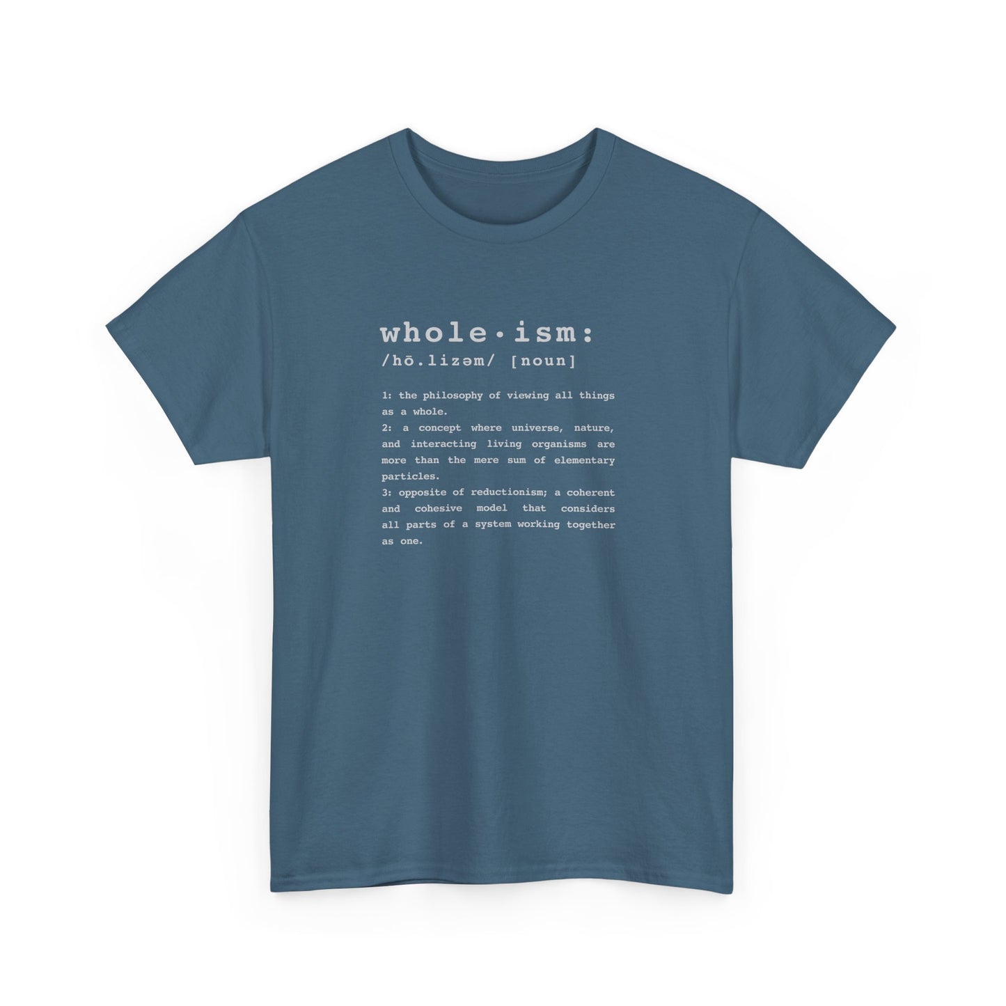 Wholism (Whole-ism) | Unisex 100% Cotton Heavy Tee, Dark Colors