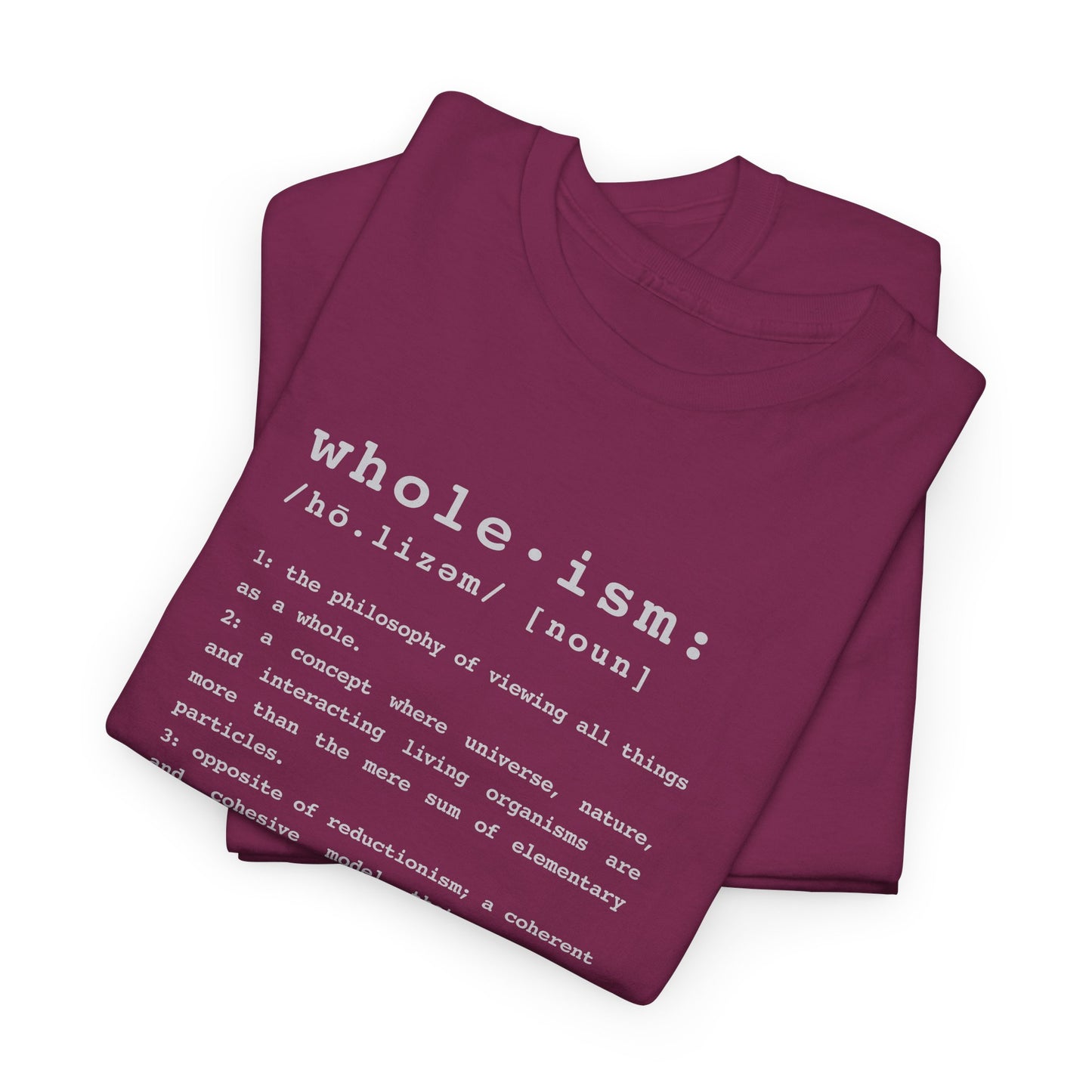 Wholism (Whole-ism) | Unisex 100% Cotton Heavy Tee, Dark Colors