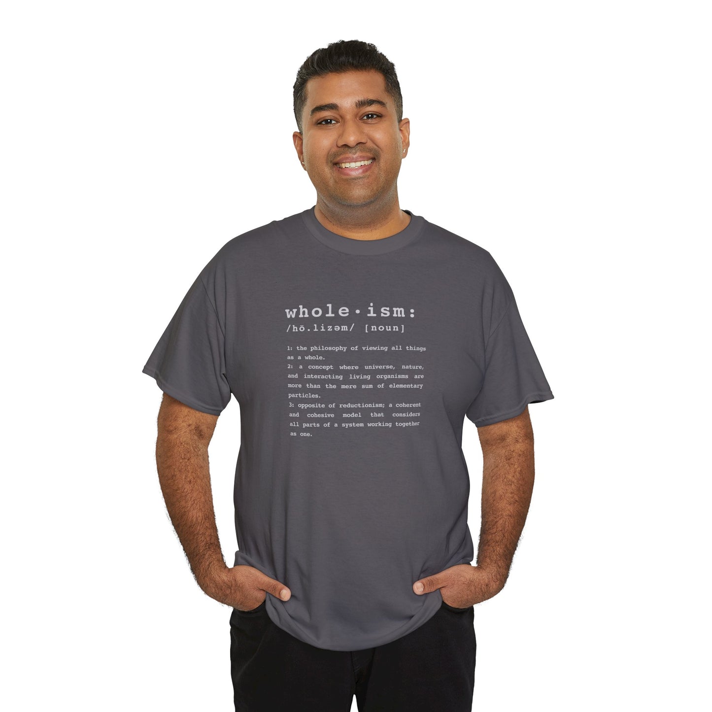 Wholism (Whole-ism) | Unisex 100% Cotton Heavy Tee, Dark Colors