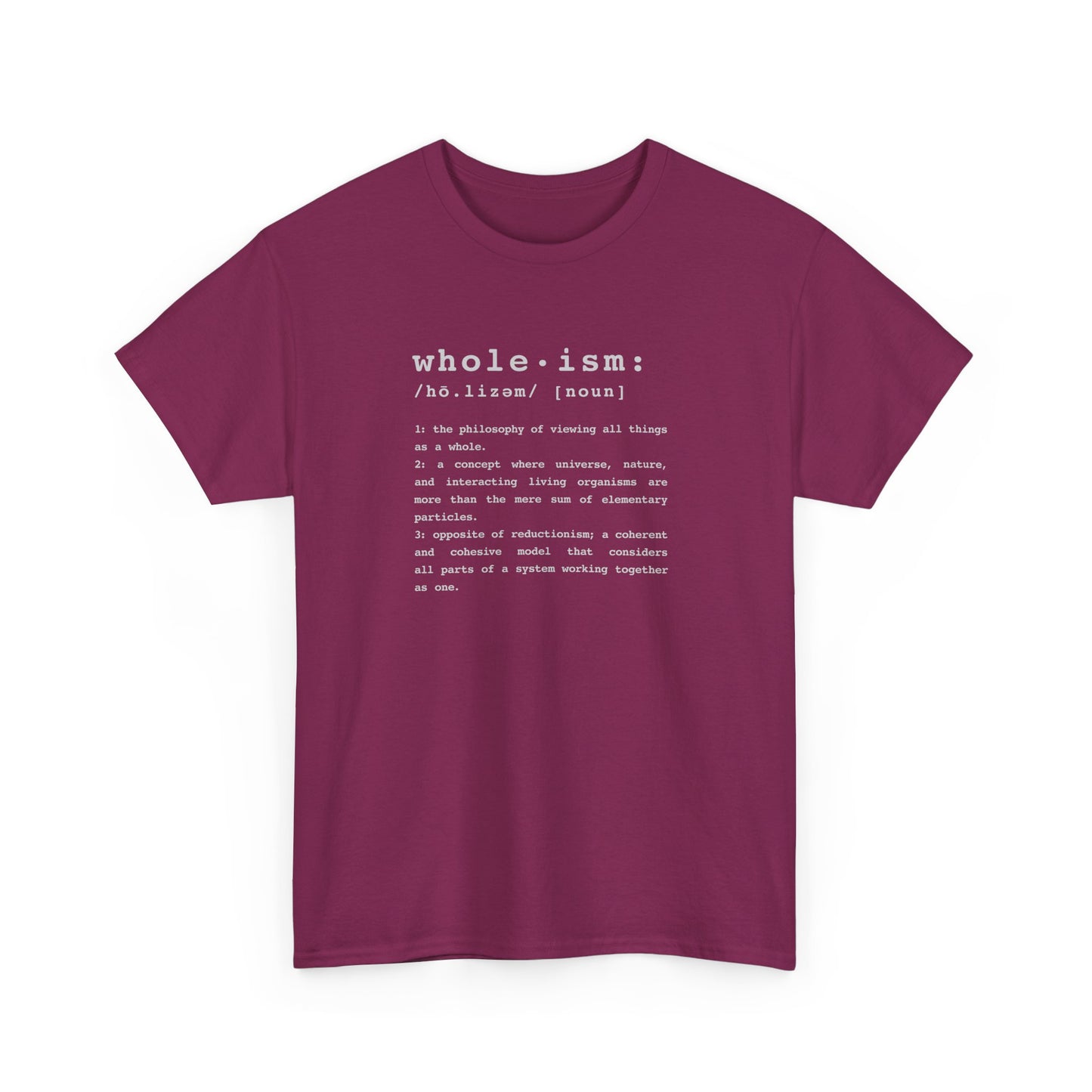Wholism (Whole-ism) | Unisex 100% Cotton Heavy Tee, Dark Colors