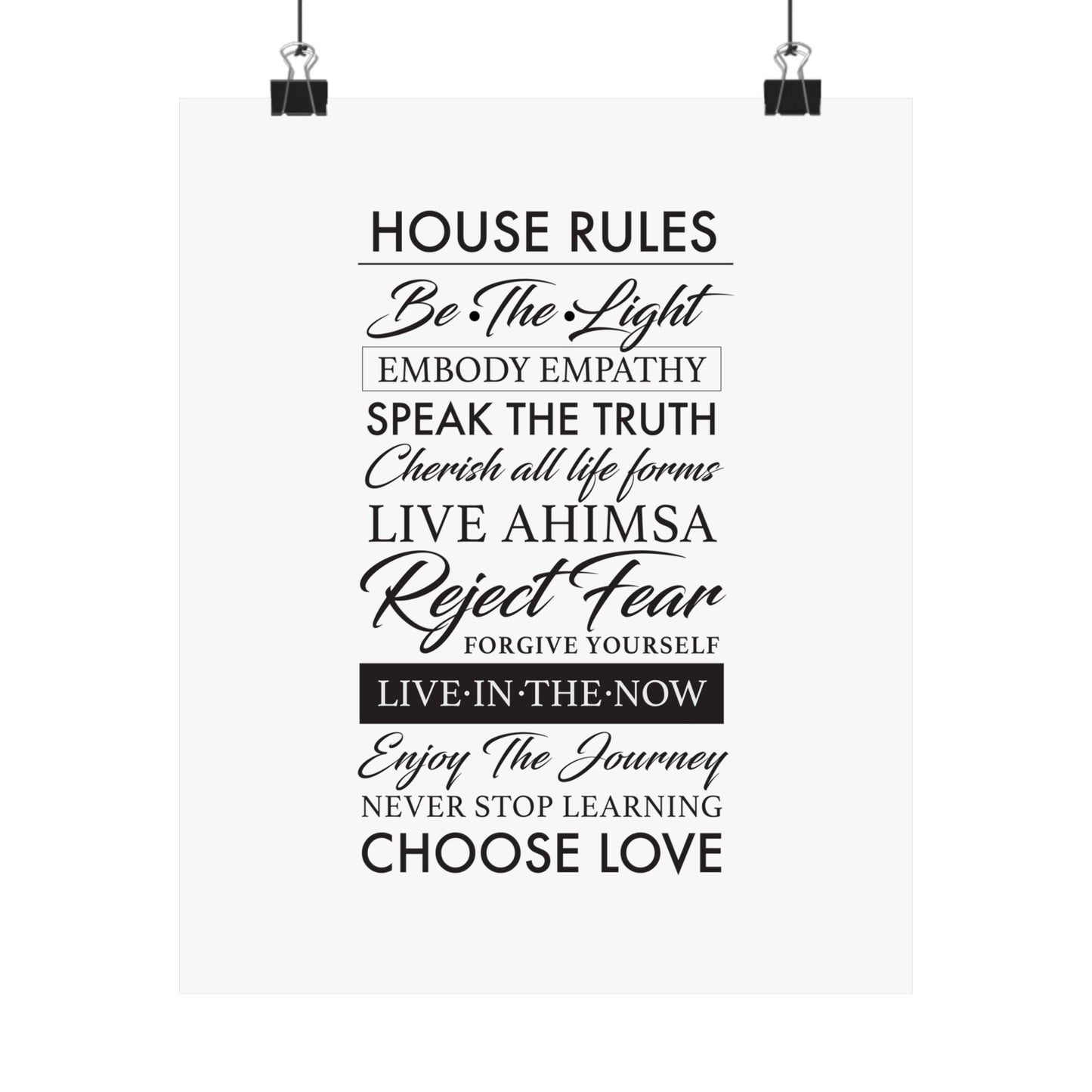 Enlightened Vegan House Rules Premium Matte Vertical Poster | Vegan Inspiration Home Decor