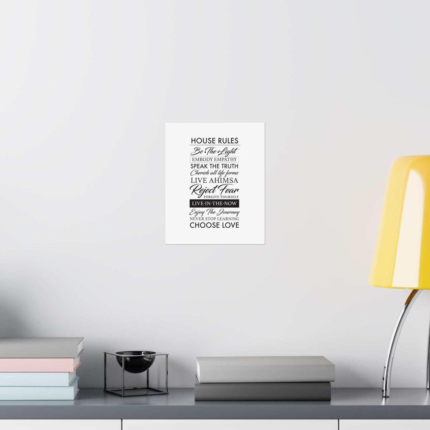 Enlightened Vegan House Rules Premium Matte Vertical Poster | Vegan Inspiration Home Decor