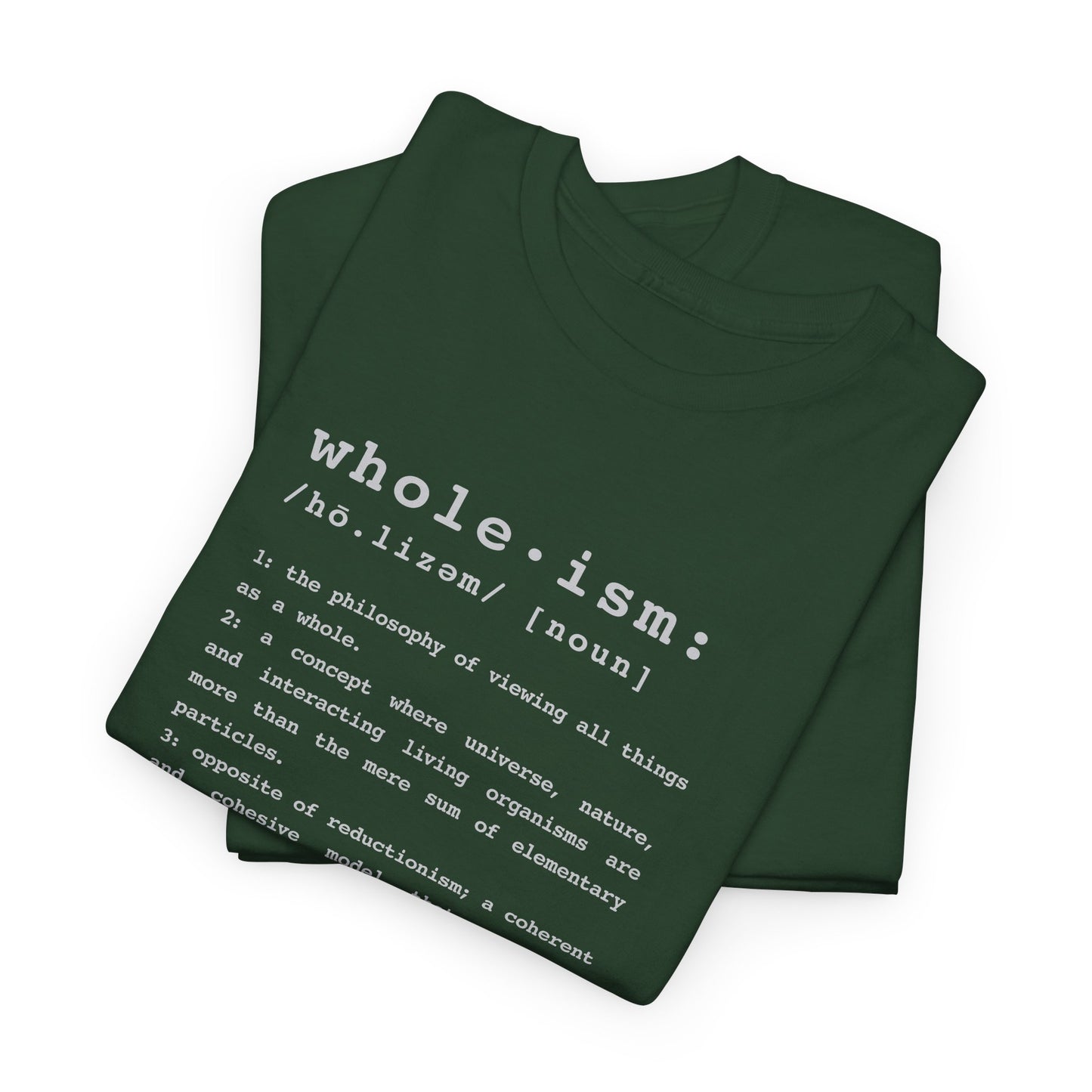Wholism (Whole-ism) | Unisex 100% Cotton Heavy Tee, Dark Colors