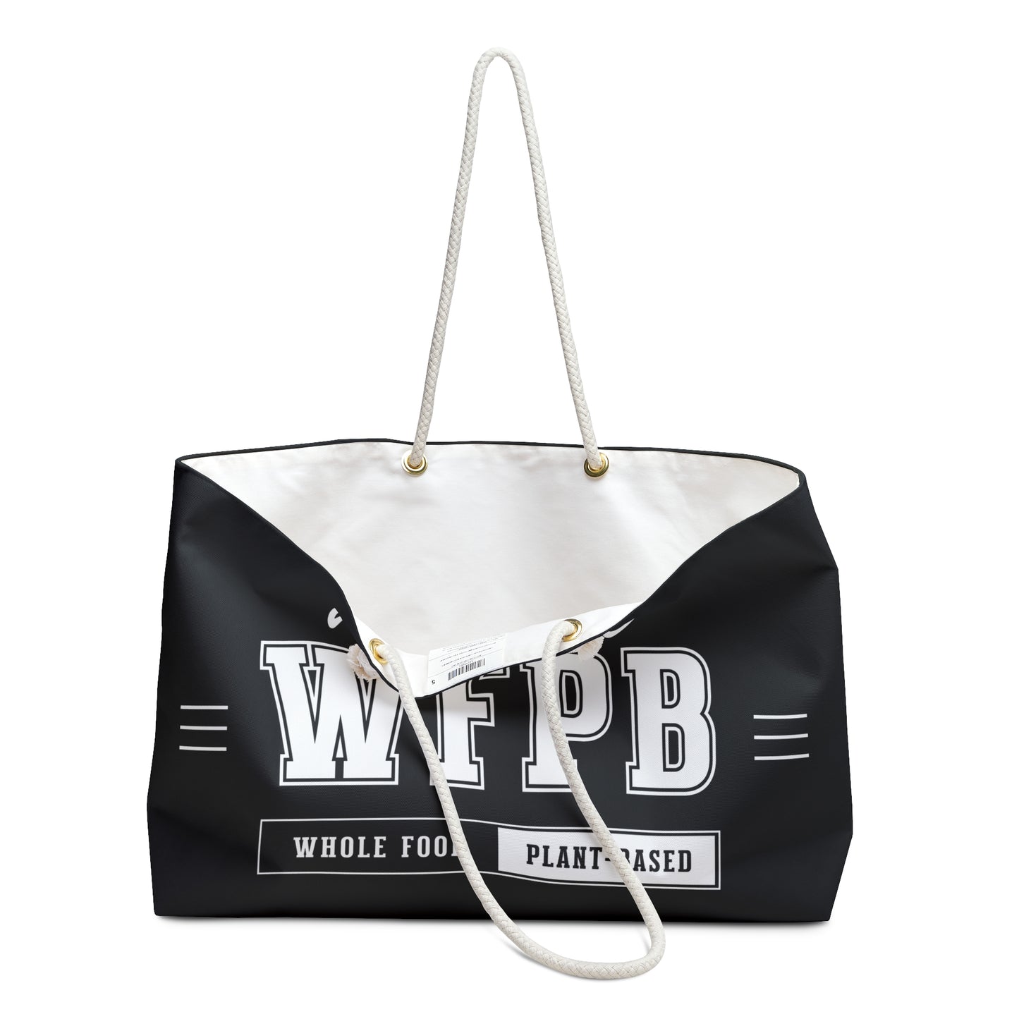 Authentic WFPB, Whole Food Plant-based | Black Weekender Bag