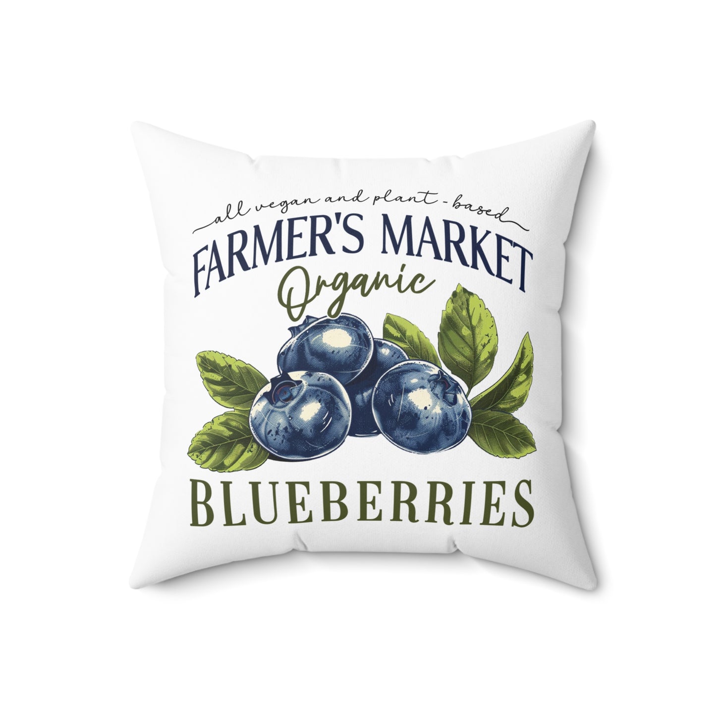 Farmers Market Blueberries, Vintage Watercolor Art | Square Pillow and Cover