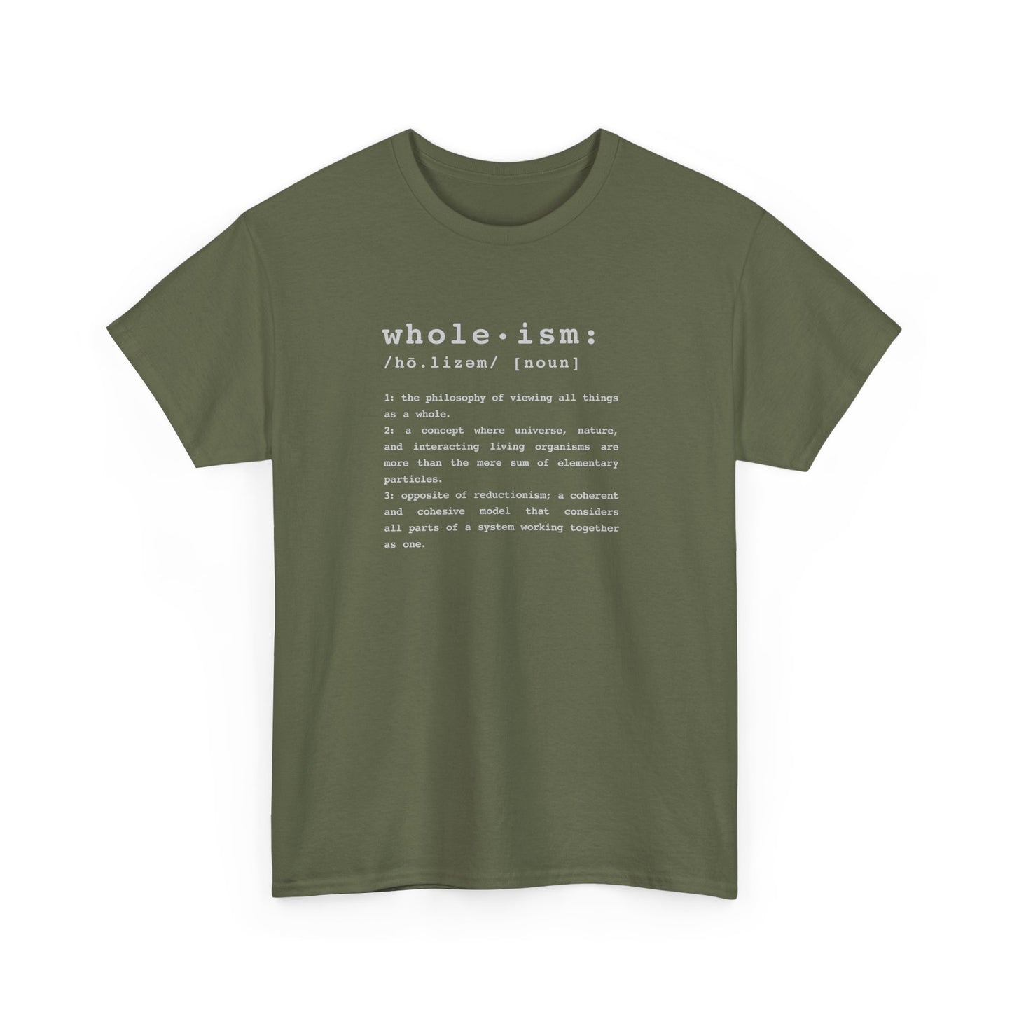 Wholism (Whole-ism) | Unisex 100% Cotton Heavy Tee, Dark Colors