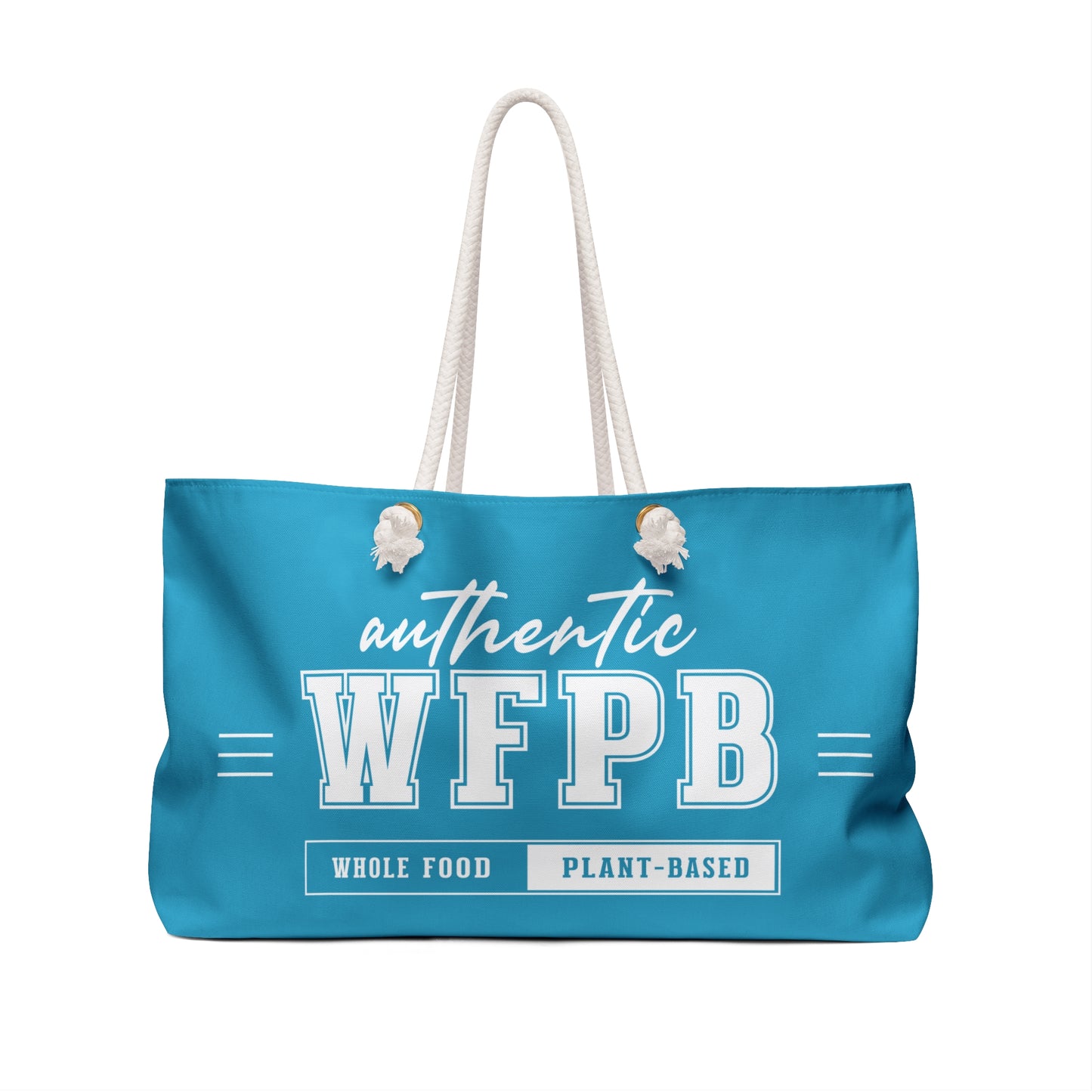 Authentic WFPB, Whole Food Plant-based | Turquoise Weekender Bag