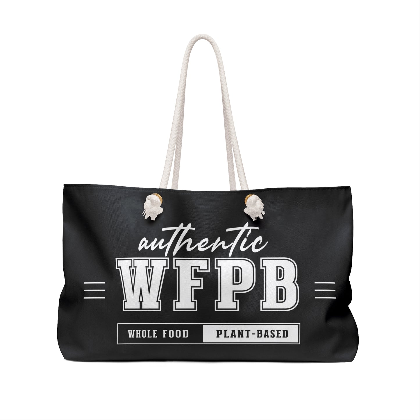 Authentic WFPB, Whole Food Plant-based | Black Weekender Bag