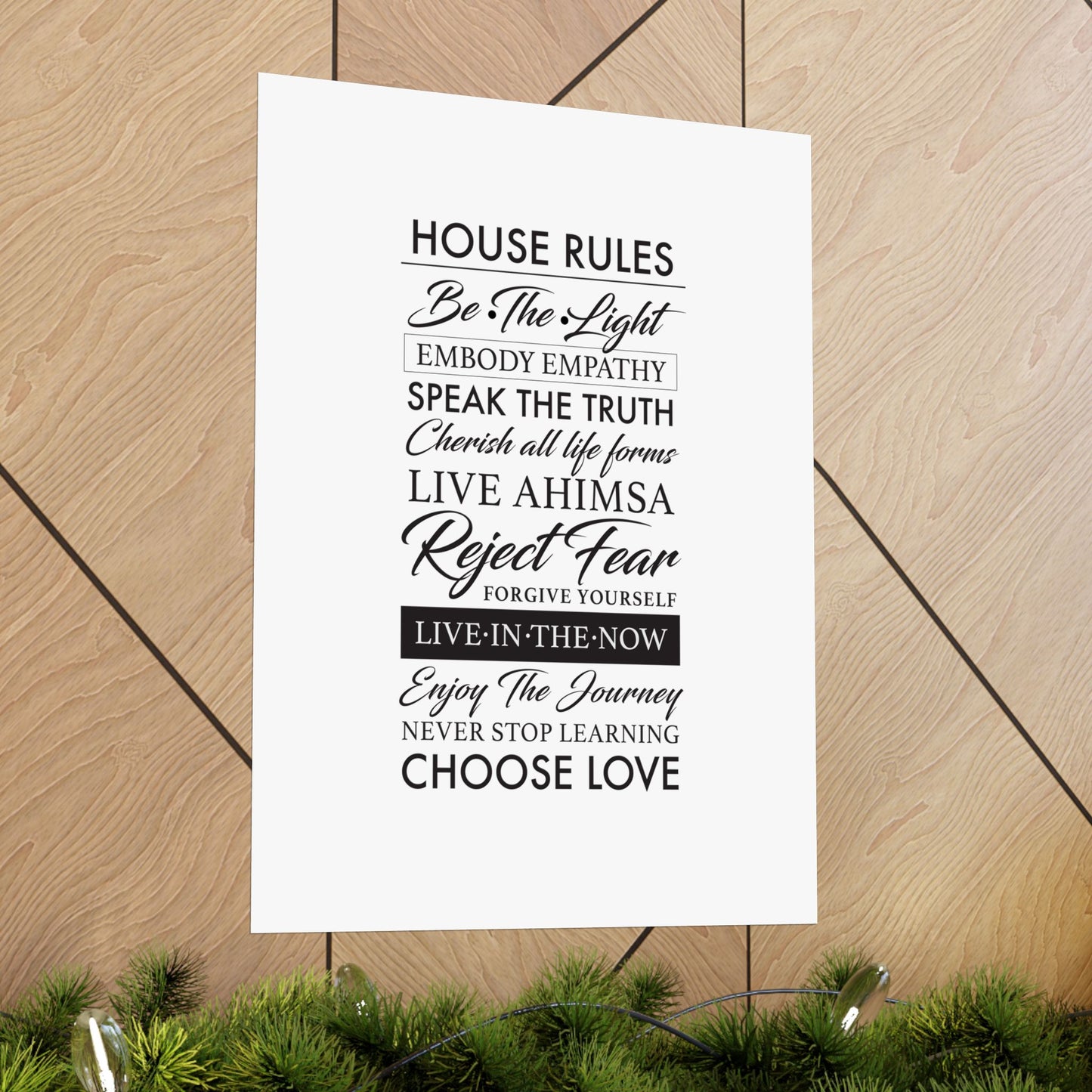 Enlightened Vegan House Rules Premium Matte Vertical Poster | Vegan Inspiration Home Decor