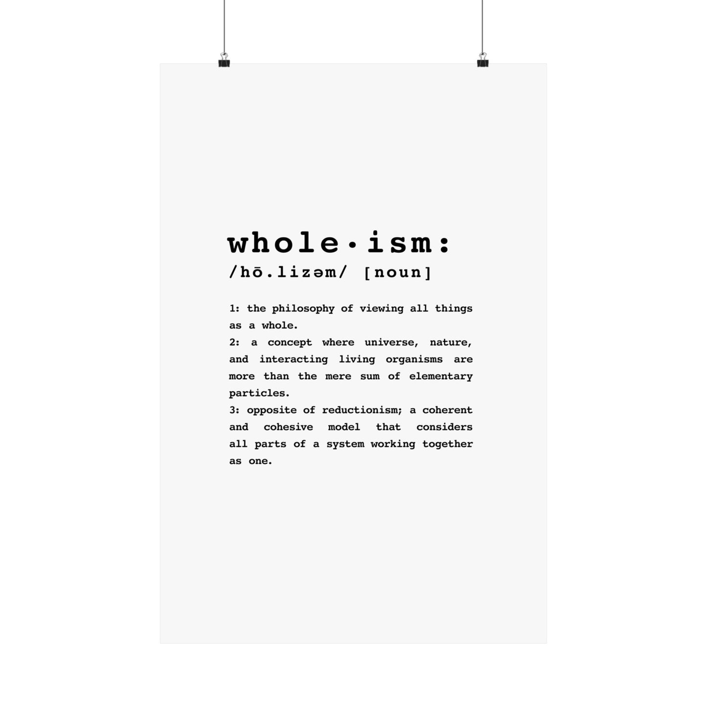 Wholism Premium Matte Vertical Poster | WFPB Inspiration Home Decor