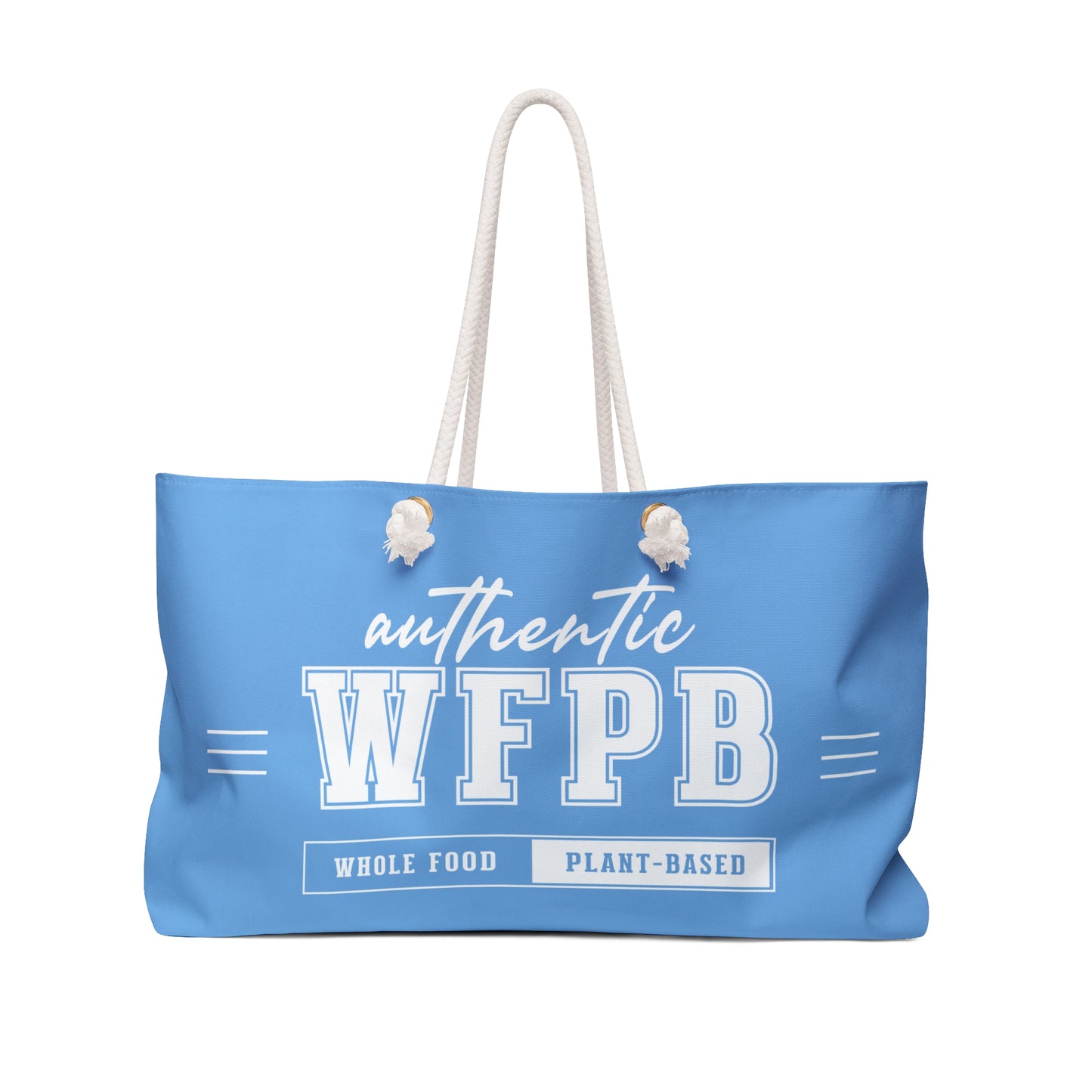 Authentic WFPB, Whole Food Plant-based | Light Blue Weekender Bag