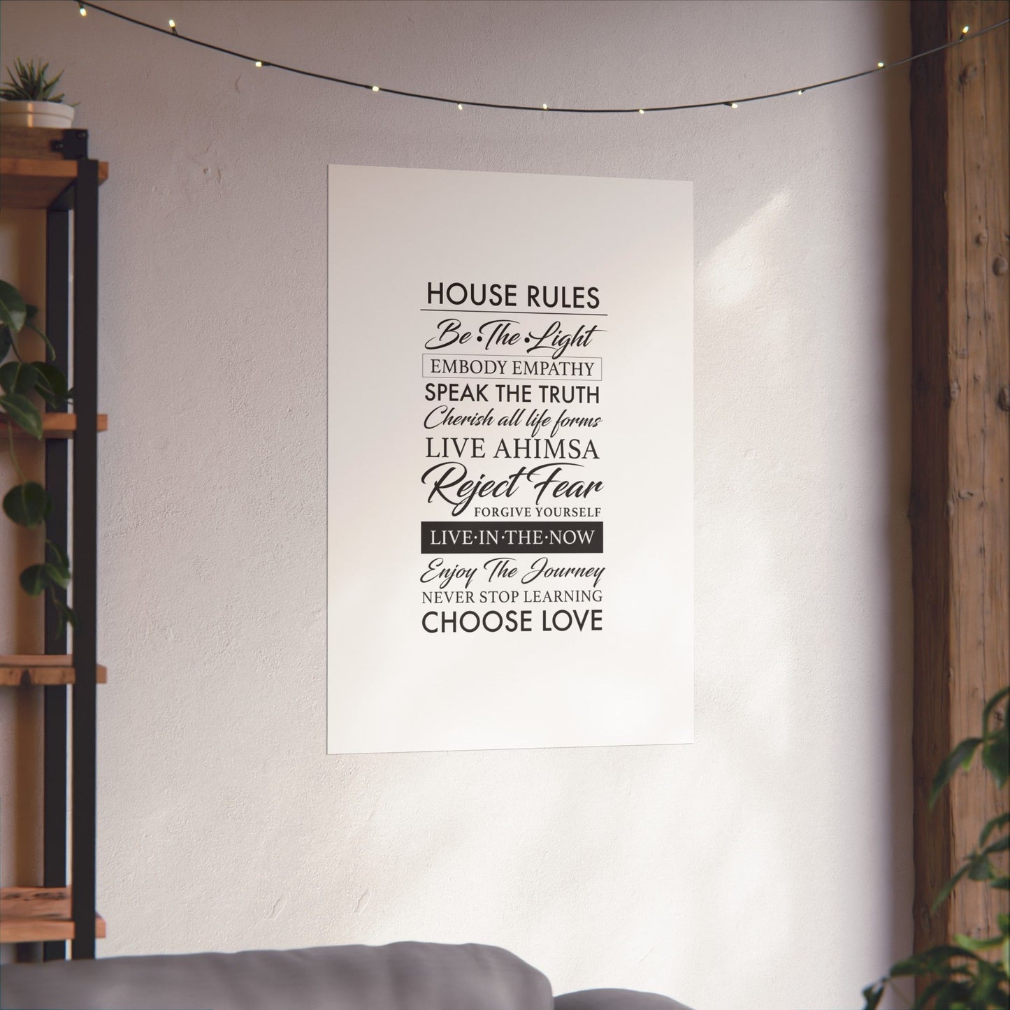 Enlightened Vegan House Rules Premium Matte Vertical Poster | Vegan Inspiration Home Decor