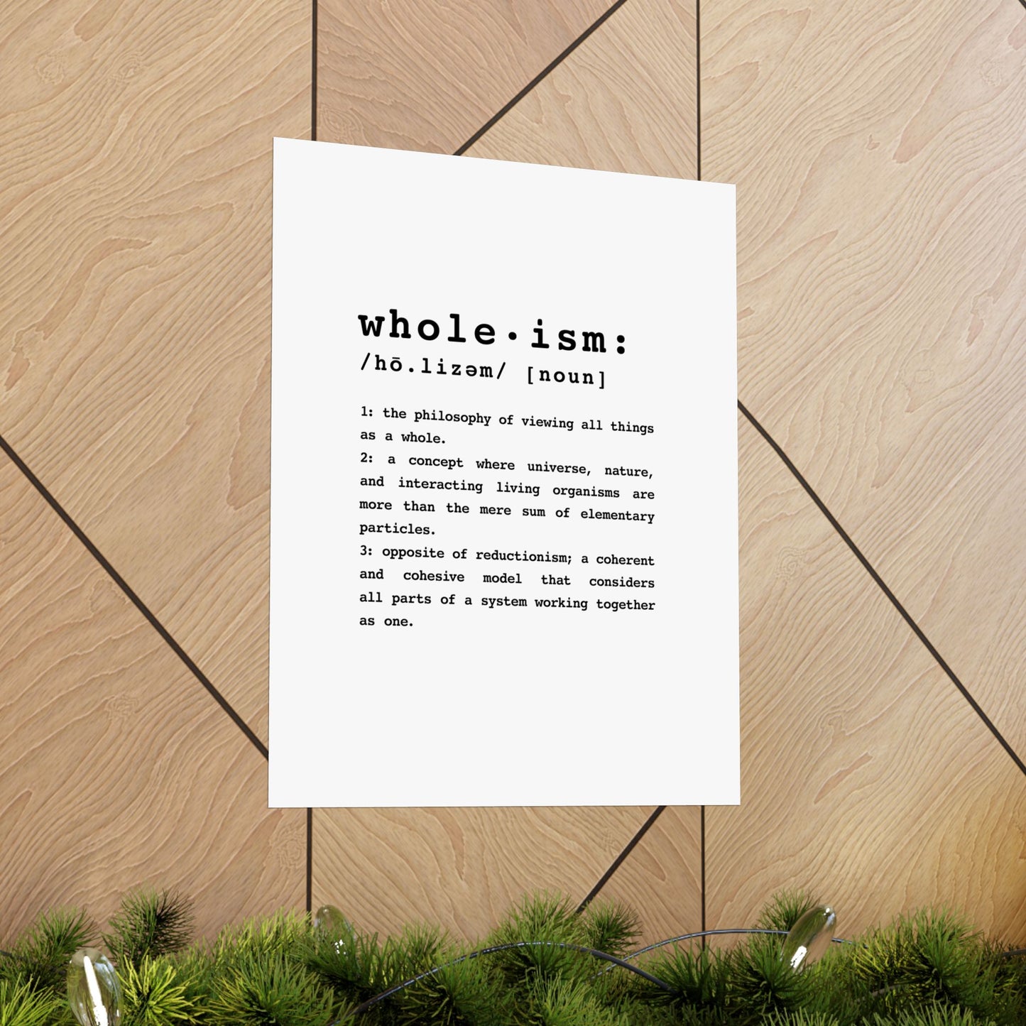 Wholism Premium Matte Vertical Poster  |  WFPB Inspiration Home Decor