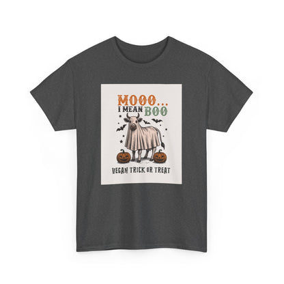 Moo... I mean Boo, Vegan Trick or Treat  |  100% Cotton Halloween Unisex Cotton Vegan Tee