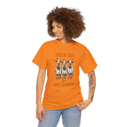 Trick or Treat!  Happy Vegan Halloween  |  Halloween Unisex 100% Cotton Vegan Tee