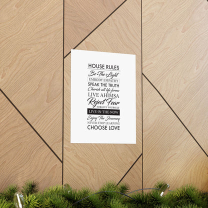 Enlightened Vegan House Rules Premium Matte Vertical Poster | Vegan Inspiration Home Decor