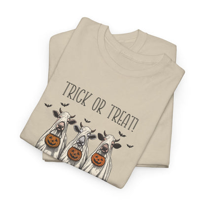 Trick or Treat!  Happy Vegan Halloween  |  Halloween Unisex 100% Cotton Vegan Tee