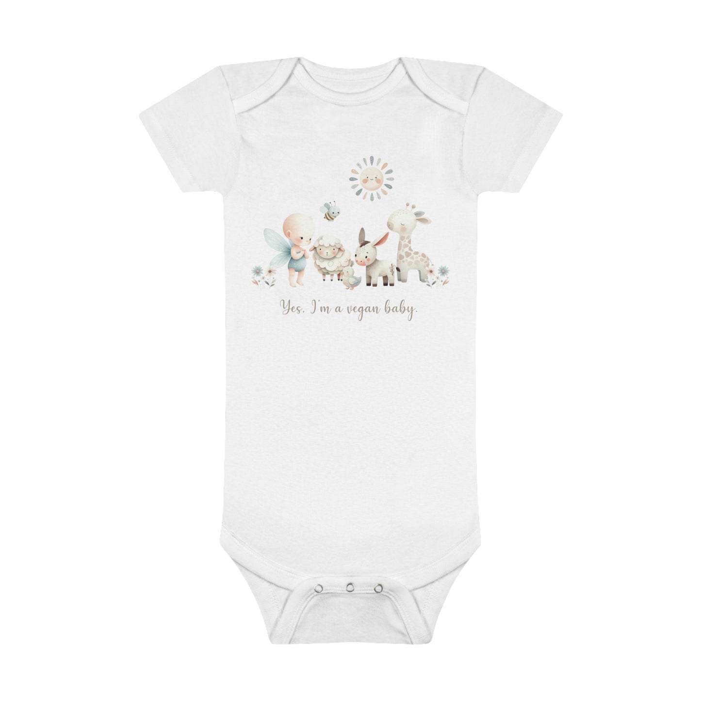 Yes, I'm a Vegan Baby, Watercolor Art  |  Onesie® 100% Certified Organic Cotton Baby Bodysuit