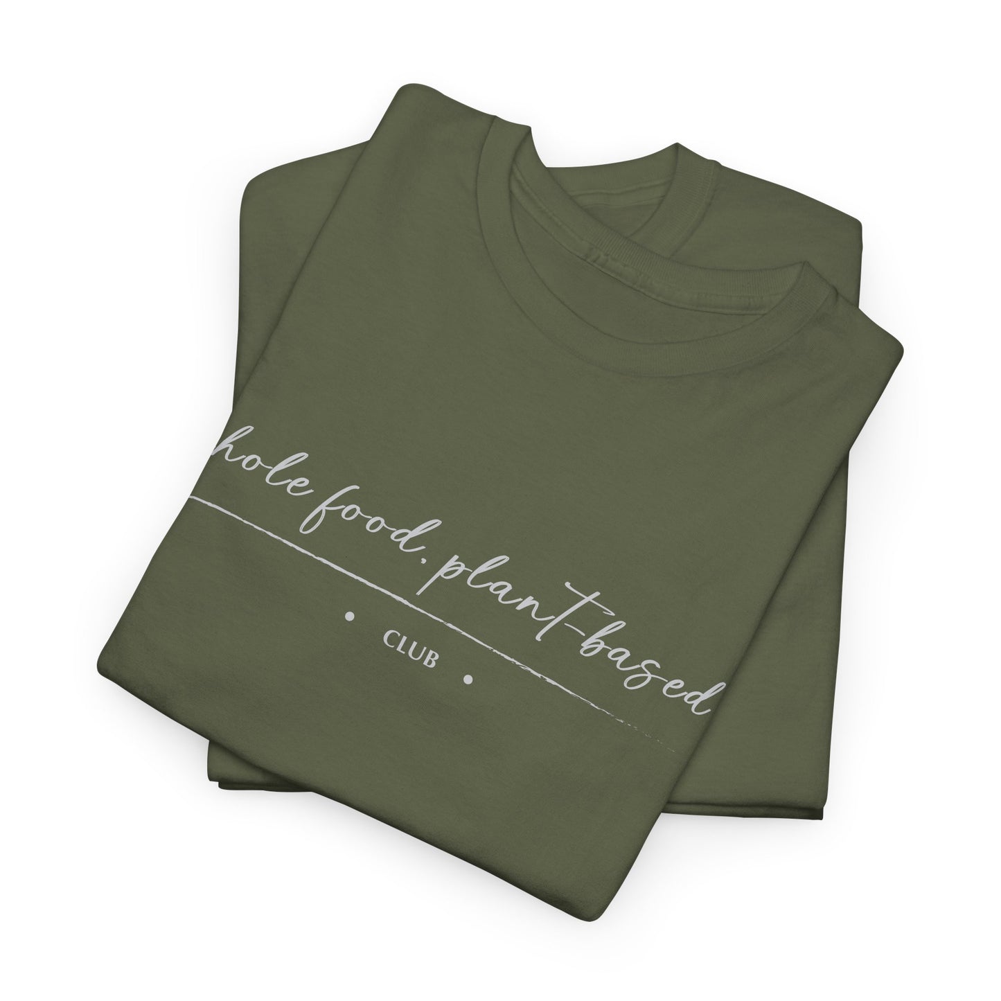 Whole Food, Plant-based Club  |  Unisex 100% Heavy Cotton Tee, Dark Colors