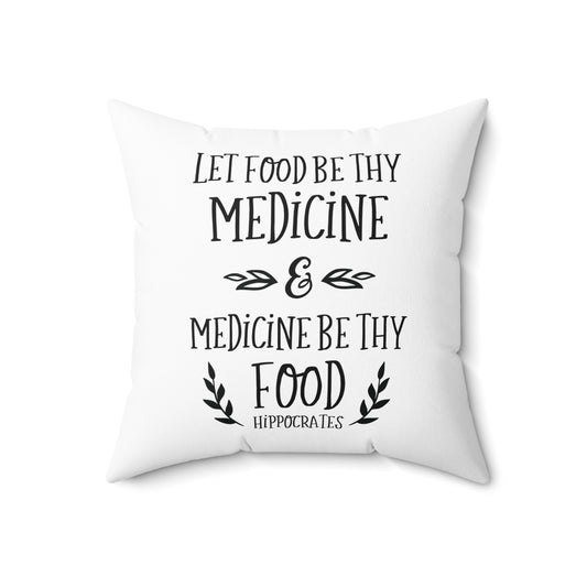 Let Food Be Thy Medicine, Vintage Art  |  Square Pillow and Cover