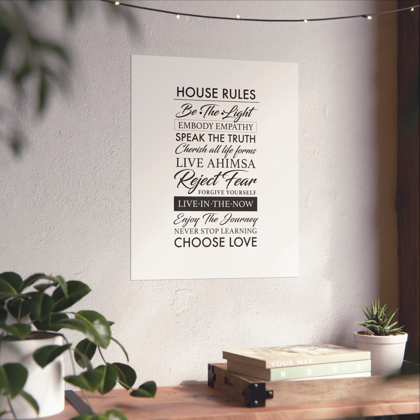 Enlightened Vegan House Rules Premium Matte Vertical Poster | Vegan Inspiration Home Decor