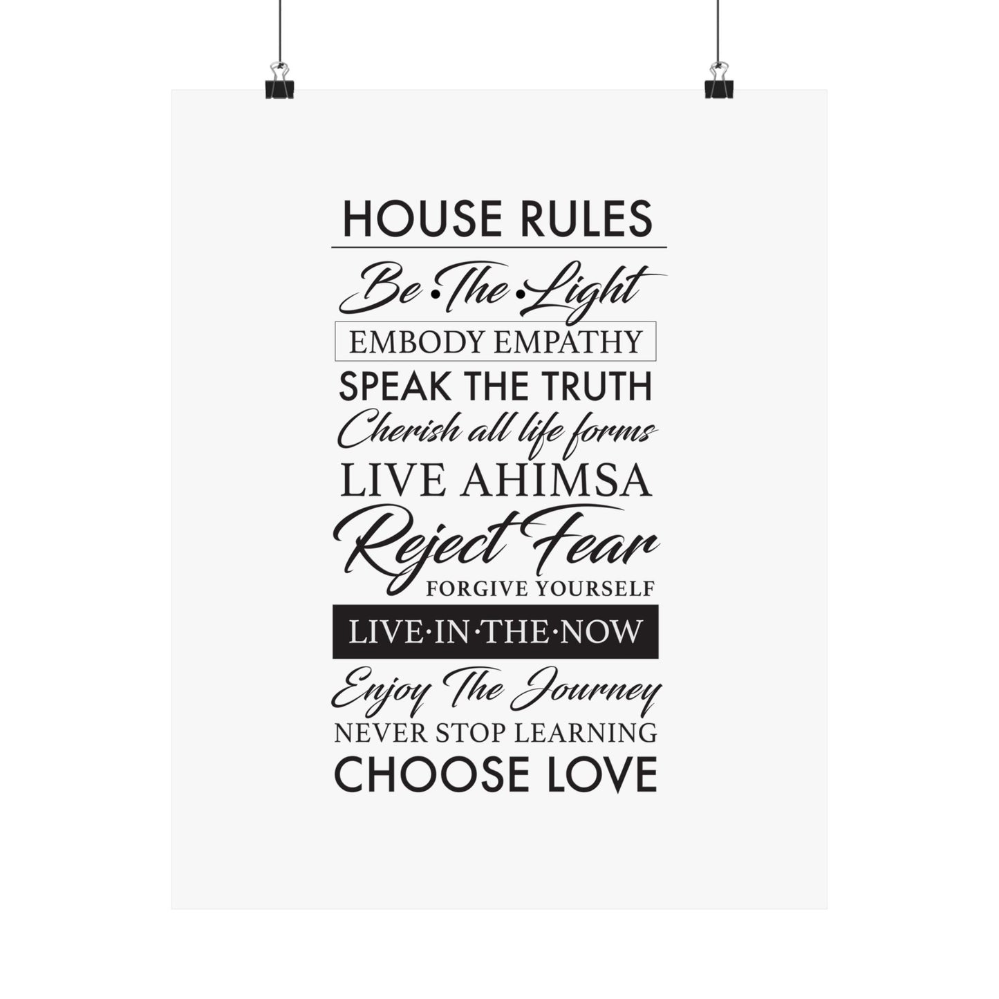 Enlightened Vegan House Rules Premium Matte Vertical Poster | Vegan Inspiration Home Decor