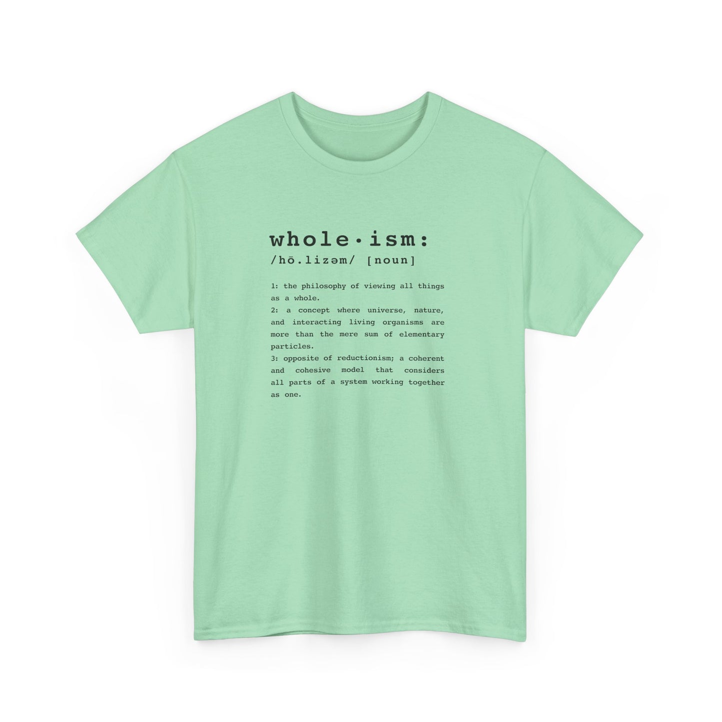 Wholism (Whole-ism)  |  Unisex 100% Cotton Heavy Tee, Light Colors