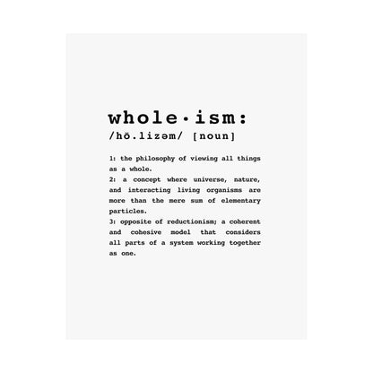 Wholism Premium Matte Vertical Poster  |  WFPB Inspiration Home Decor