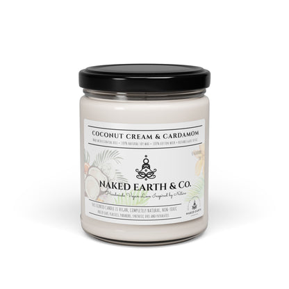 Premium Plant-based, Vegan, Non-Toxic Soy Candle with Essential Oils and Cotton Wick  |  Reusable Glass Jar with Lid, 9oz