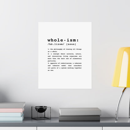 Wholism Premium Matte Vertical Poster  |  WFPB Inspiration Home Decor