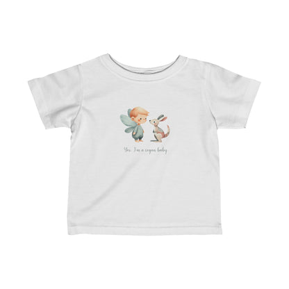 Yes, I'm a Vegan Baby, Kangaroo Watercolor Art  |  Infant Fine Jersey Tee