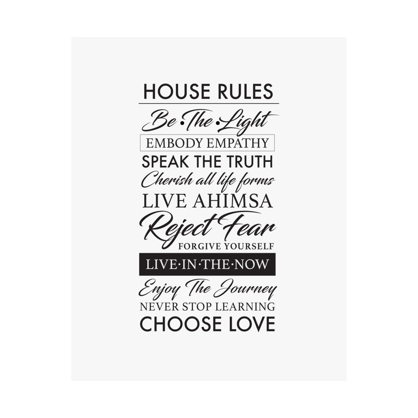 Enlightened Vegan House Rules Premium Matte Vertical Poster | Vegan Inspiration Home Decor