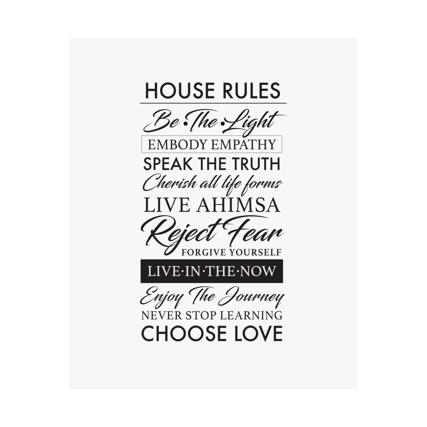 Enlightened Vegan House Rules Premium Matte Vertical Poster | Vegan Inspiration Home Decor