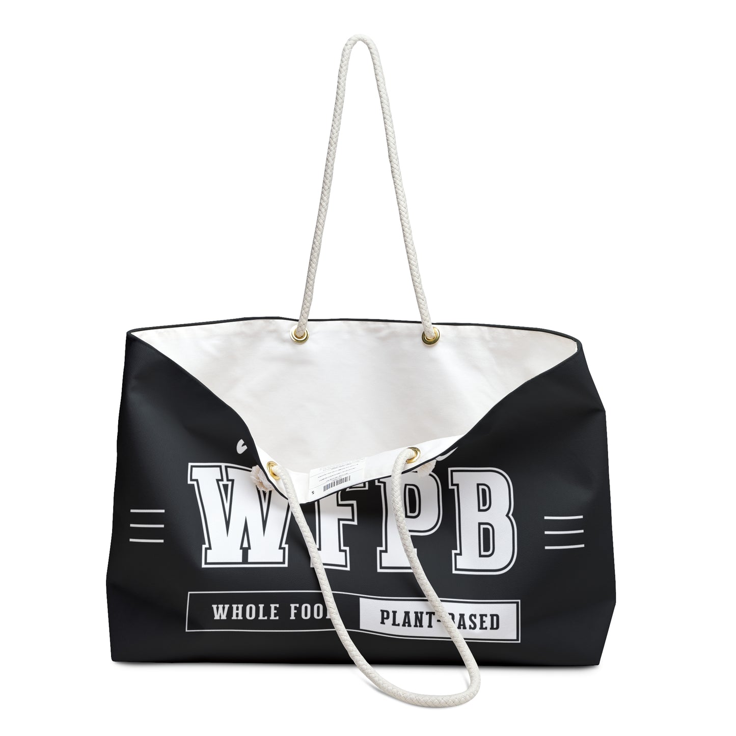 Authentic WFPB, Whole Food Plant-based  |  Black Weekender Bag