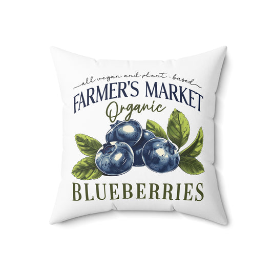 Farmers Market Blueberries, Vintage Watercolor Art  |  Square Pillow and Cover