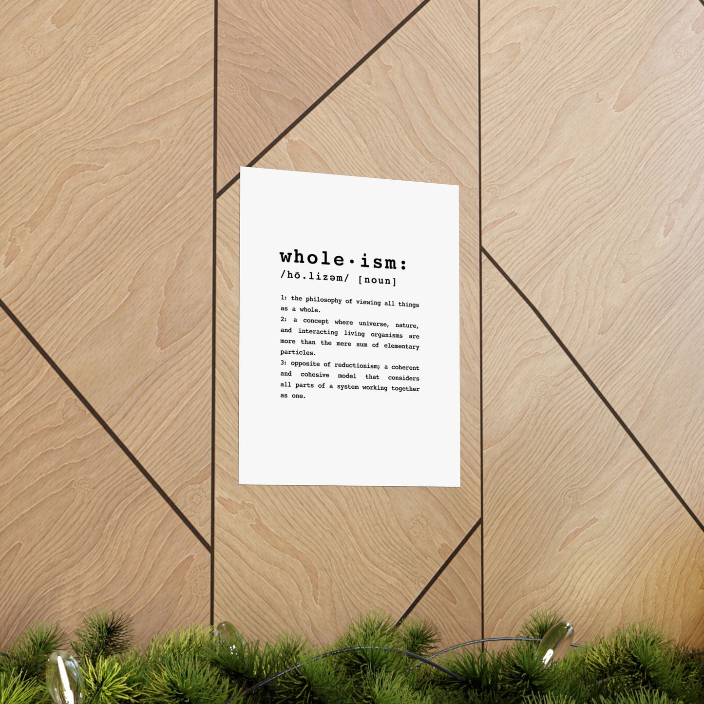 Wholism Premium Matte Vertical Poster  |  WFPB Inspiration Home Decor