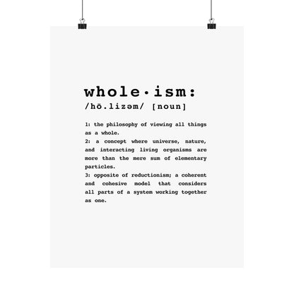 Wholism Premium Matte Vertical Poster  |  WFPB Inspiration Home Decor