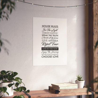 Enlightened Vegan House Rules Premium Matte Vertical Poster | Vegan Inspiration Home Decor